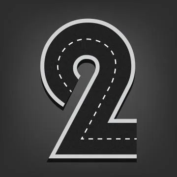 Two number. Road font Stock Illustration
