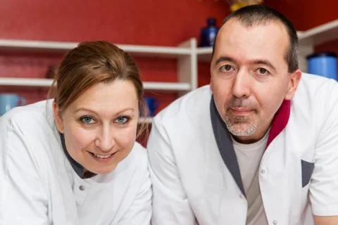 Two nurses watching to the viewer 写真素材