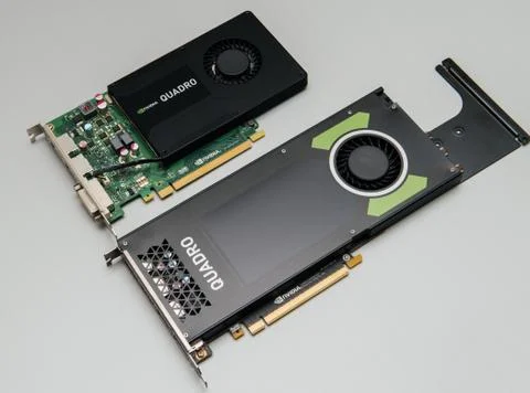 Two nvidia Quadro GPU cards Foto stock