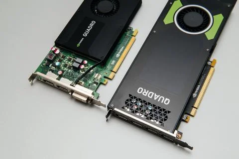 Two nvidia Quadro GPU cards Foto stock