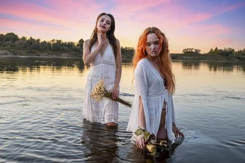 Two nymphs Stock Photos