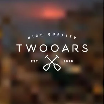 Two oars into flat style illustration on background Stock Illustration