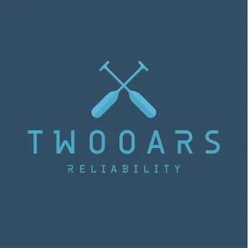 Two Oars Sign Monogram Logo in Minimalism Flat Illustration Stock Illustration