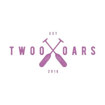 Two Oars Sign Monogram Logo in Minimalism Flat Illustration Stock Illustration