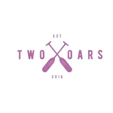 Two Oars Sign Monogram Logo in Minimalism Flat Illustration Stock Illustration