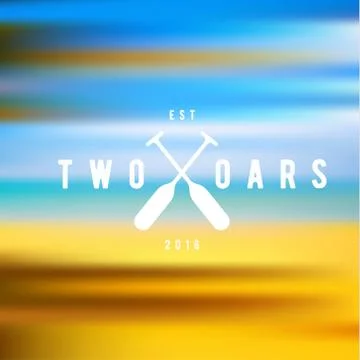Two Oars Sign Monogram Logo in Minimalism Flat Illustration Stock Illustration