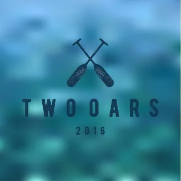 Two Oars Sign Monogram Logo in Minimalism Flat Illustration Stock Illustration