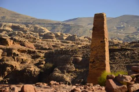 Two obelisks, petra Stock Photos