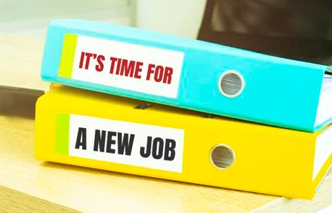 Two office folders with text STOP MAKING EXCUSES Stock Photos