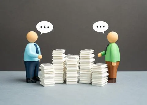 Two office workers are having difficulty communicating due to formalities a.. 스톡 사진