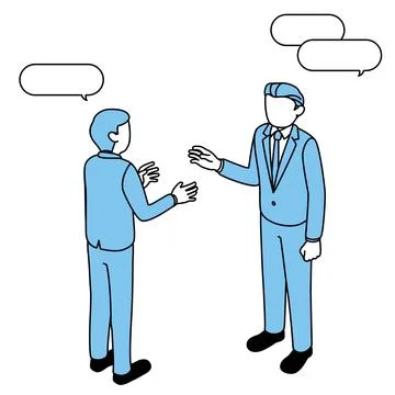 Two office workers (businessmen) reporting, communicating, and consulting, .. 스톡 일러스트