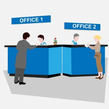 Two offices with consultants Stock Illustration