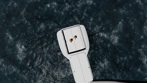 Two offshore workers on the top of the windmill, wind farm Stock Footage 98565130