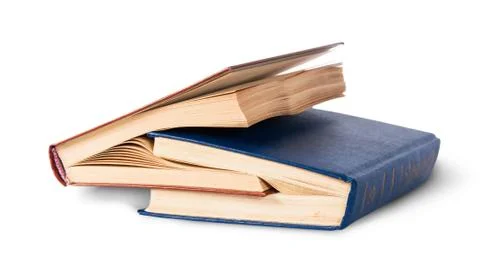 Two old books nested rotated Stock Photos