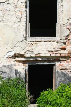 Two old broken windows Stock Photos
