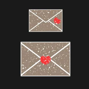 Two old envelope, covered in white grit Stock Illustration