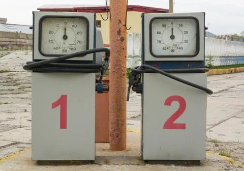 Two Old Gasoline Pump Stock Photos