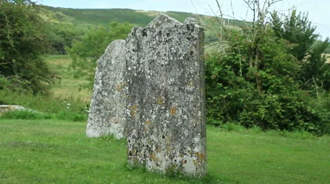 Two old gravestones Stock Footage 40716805