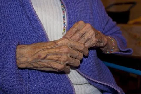 Two old hands Stock Photos