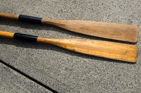 Two old oars Stock Photos