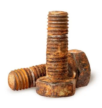 Two old rusty bolts Stock Photos