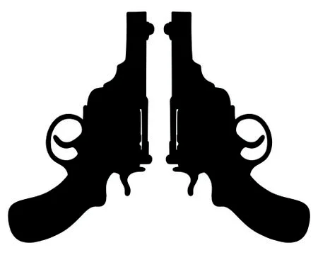 Two old short revolvers Stock Illustration
