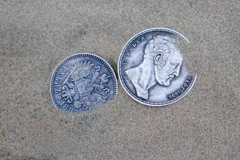 Two old silver. Stock Photos