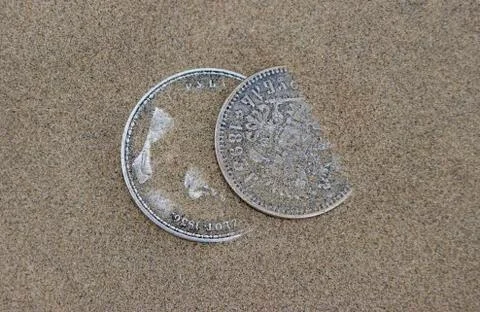 Two old silver. Stock Photos