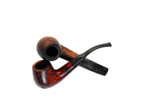 Two old smoking pipe Stock Photos