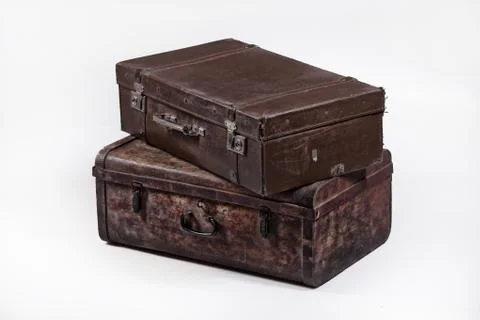 Two Old Suitcases Stock Photos