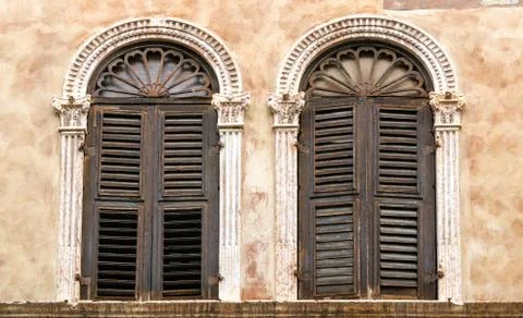 Two old windows Stock Photos