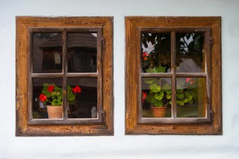Two old windows Stock Photos