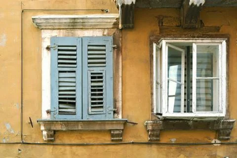 Two old windows. Stock Photos