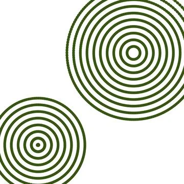 Two Olive Green Concentric Circle Motifs Stock Illustration