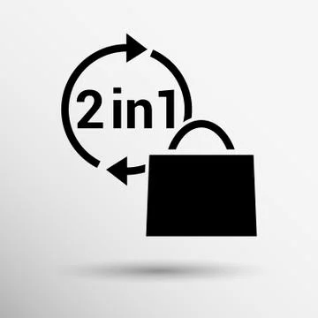 Two in one product package bag Vector illustration icon Stock Illustration