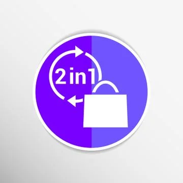 Two in one product package bag Vector illustration icon Stock Illustration