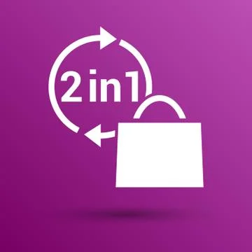 Two in one product package bag Vector illustration icon 스톡 일러스트