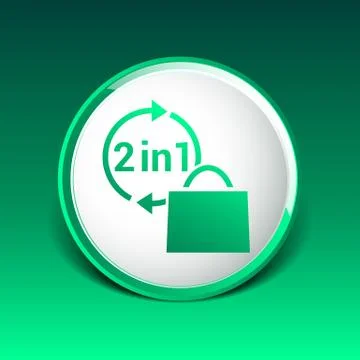 Two in one product package bag Vector illustration icon Stock Illustration