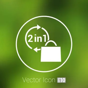 Two in one product package bag Vector illustration icon Illustrazione stock