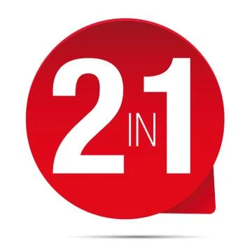 Two in One red label Stock Illustration