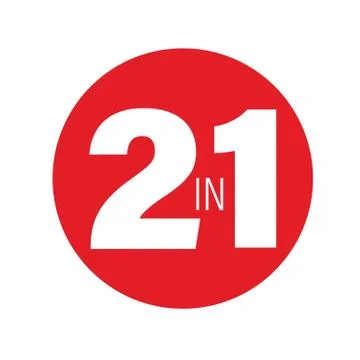 Two in One sign circle label tag Stock Illustration