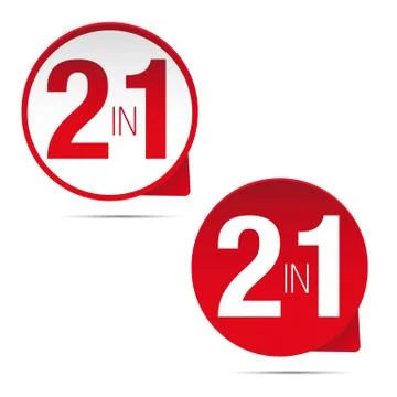 Two in One sign Stock Illustration