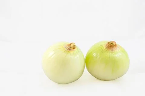 Two Onion on White Background Stock Photos