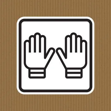 Two Open Hands Icon Sign with Brown Background for Communication and Safety Stock Illustration