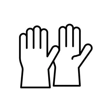 Two Open Hands in Outline Style Illustrating Support and Welcome Gesture Stock Illustration