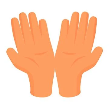 Two open hands showing palms in giving or receiving gesture Stock Illustration