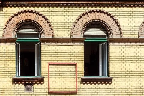 Two open windows. Stock Photos