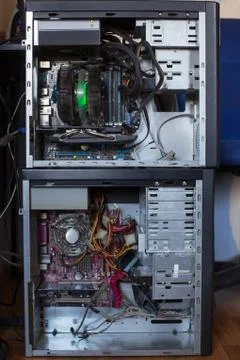 Two opened computers Stock Photos