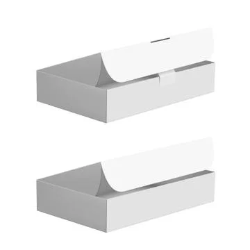 Two Opened White Cardboard Package Gift Box 库存插图