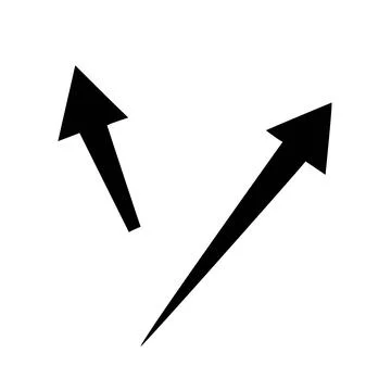 Two opposing upward arrows, representing growth or direction. Stock Illustration